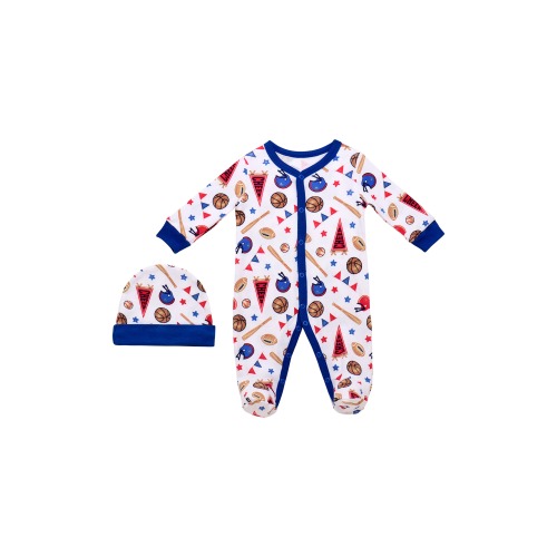 Allover Print Coverall & Knit Cap Set