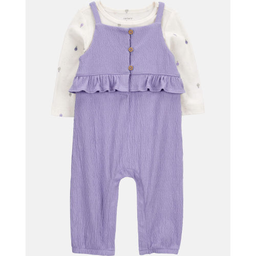 Baby 2-Piece Long-Sleeve Tee & Coverall Set - Purple - Carter's | Carter's