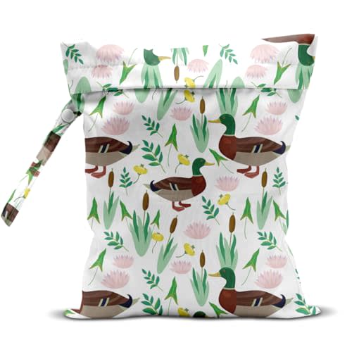 Mallard Duck Beach Essentials, Wet Bag for Swimsuit Dirty Clothes Yoga Gym Diaper, Wet Dry Bag, Beach Vacation Essential for Travel Poor Bathing Summer Duck Gifts for Duck Lovers