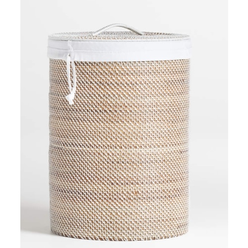 Sedona White Hamper with Laundry Bag Liner