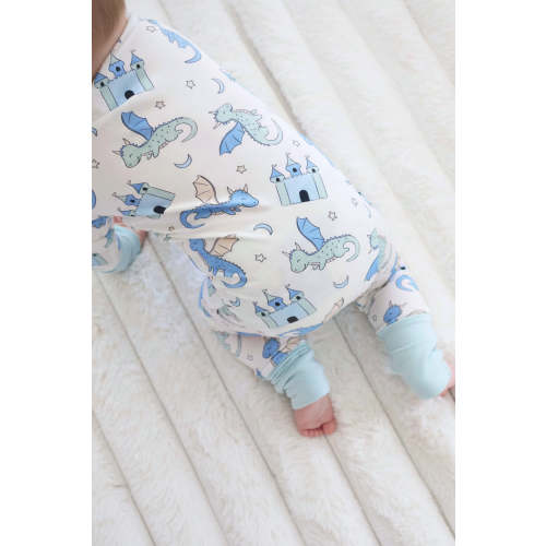 Dragon Adventure Convertible Zip Romper | Blue