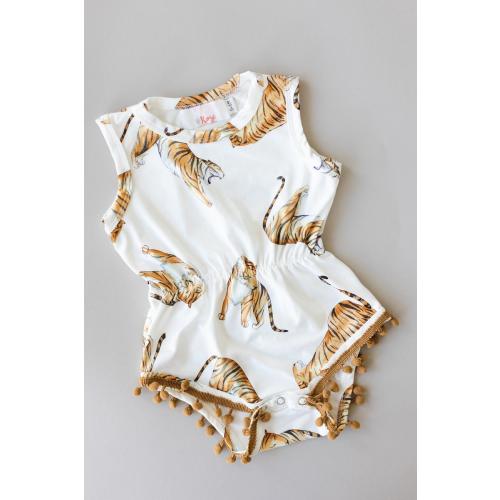 Tiger Queen Pom Pom Romper | Mila & Rose