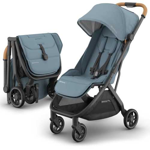 UPPAbaby Minu V3 Compact Stroller - Dillan (Stone Blue / Carbon Frame / Sand Leather)