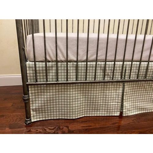 Brandream Crib Skirt  Sage Green Gingham