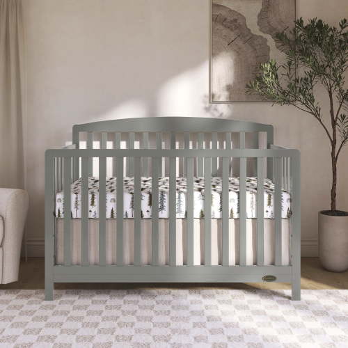 Dream On Me Odelle 5-in-1 Convertible Crib, Converts from Baby Crib to Toddler Bed, Day Bed, Kids Bed and Full Size Bed, Three Adjustable Mattress Height Positions, in Sea Grass