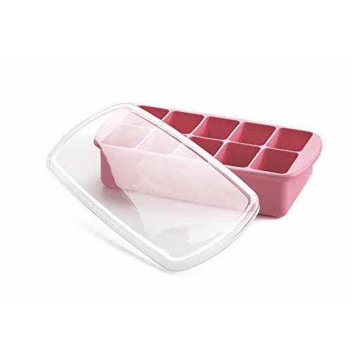 melii Silicone Baby Food Freezer Tray with Lid | 10 x 2oz Portion Cubes – Breastmilk & Homemade Puree Storage Container – BPA Free, Microwave, Freezer & Dishwasher Safe – Baby Registry Must (Pink)