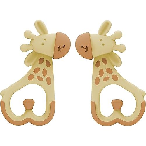 Dr. Brown's Ridgees Giraffe, Massaging Baby Teether, Designed by a Pediatric Dentist, BPA Free, 3m+ (Pack of 2)