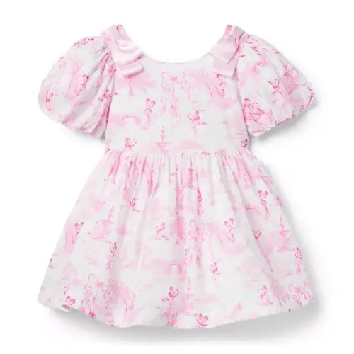 Girl Raspberry Pink Toile Disney Minnie Mouse Ballet Toile Dress by Janie and Jack