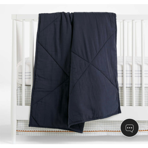 Supersoft Midnight Navy Blue 100% Organic Cotton Gauze Baby Crib Quilt