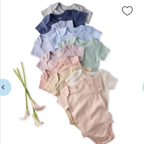 AVERY 10-Pack Short Sleeve Bodysuits - 6-9 Mo - Sorbet Frost