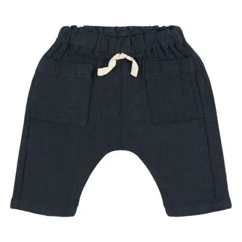 Búho - Organic Cotton Gauze Pants - Midnight blue | Smallable
