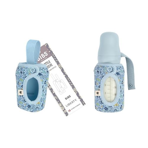 LittleGiggles BIBS x Liberty Baby Bottle Cover Small 110ml - Neoprene Protective Cover for BIBS Bottles - Liberty Print Design, Small, Charmomile Lawn Baby Blue - BIBS x Liberty Baby Bottle Cover Small 110ml - Neoprene Protective Cover for BIBS Bottles -