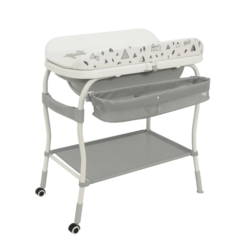 LiftNest 2-in-1 Standing Bathtub with Changing Table and Stand, Storage Basket and Tray, Waterproof Design - No Pillow - Walmart.ca