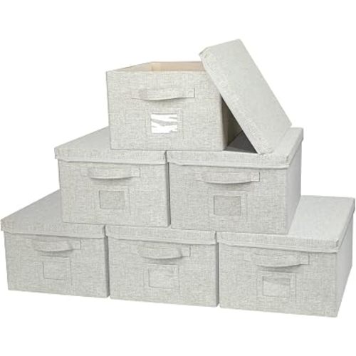 Storage Bins With Lids Closet Organizer Cabinet Box For Clothes,Toys,Shelf