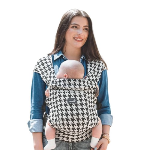 GROWNSY Baby Carrier Newborn to Toddler, Cozy Baby Wraps Carrier, Ergonomic Baby Carrier with Head Support, Houndstooth Black