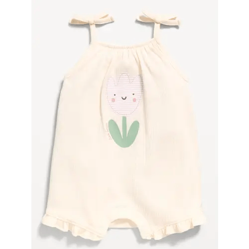 Tie-Strap Graphic One-Piece Romper for Baby