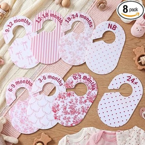 8 Pcs Pink Bow Baby Closet Dividers Baby Girl Clothes Dividers