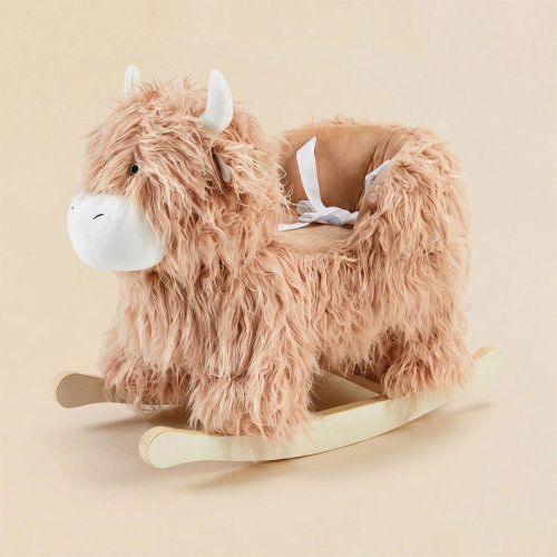 Ligu Kids Plush Rocking Horse with 3-Sided Safety Seat, Solid Wood Frame and Smooth Rocking Base for Nursery and Playroom | Wayfair