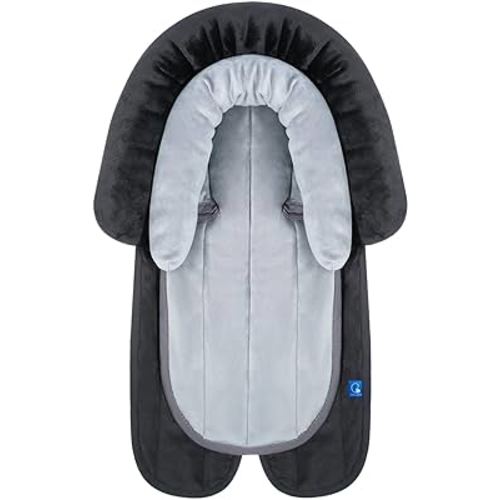 COOLBEBE New 2-in-1 Babybody Supports for Baby Newborn Infants - Extra Soft Stroller Cushion Pads Car Seat Insert, Seasons, Black