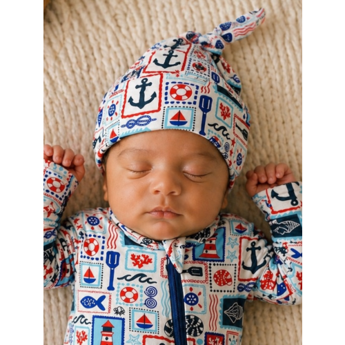 Seaside Bamboo Baby Hat | Nautical Red White Blue Outfit 4th of July – SpearmintLOVE