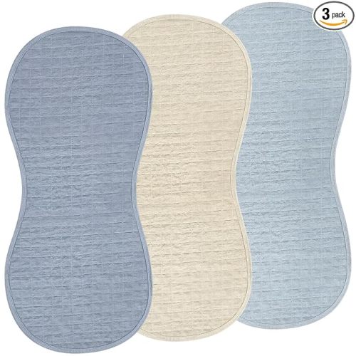 3 Pcs Changing Pad Liners Fits in Peanut Shape Changing Pad Waterproof Diaper Mats Organic Cotton Peanut Mats are Warm on a Baby's Back, Washable Reusable(Elegant Style,Blue)