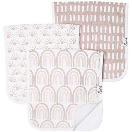 Baby Burp Cloth Large 21''x10'' Size Premium Absorbent Triple Layer 3-Pack Gift Set Bliss by Copper Pearl