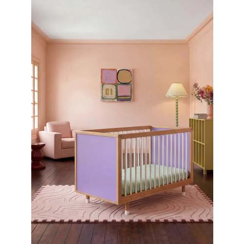 Bold Baby Cot - Lilac and Teal