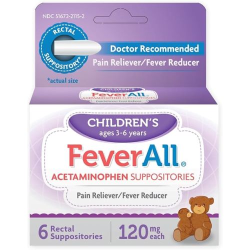 Feverall Infant Acetaminophen Suppositories, 6 Rectal Suppositories, 120 mg