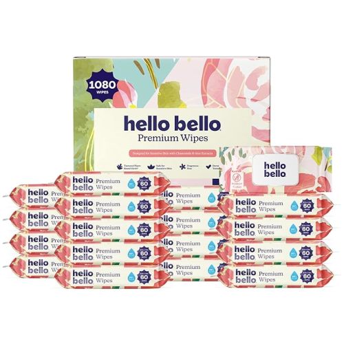 Hello Bello Baby Wipes, Fragrance-Free, 18 Resealable Packets = 1080ct
