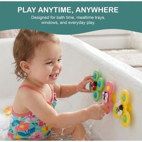 Suction Cup Spinner Toys for Toddlers, Suction Cup Fidget Spinner Bath Toys, Spinning Top Baby Sensory Toys for Toddlers 1-3 Boys Girls, Baby Spin Toy