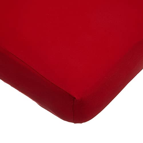 TL Care Supreme 100% Natural Cotton Fitted Crib Sheet 52" x 28", Enhanced Thickness for Soft, Breathable & Hypoallergenic Jersey Comfort, Red, Neutral for Boys & Girls