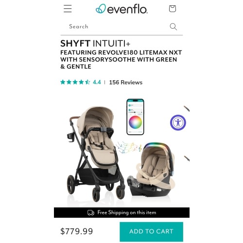 Evenflo Shyft Intuiti+ Travel System featuring Revolve180 LiteMax NXT with SensorySoothe Green and Gentle - Evenflo® Official Site – Evenflo® Company, Inc