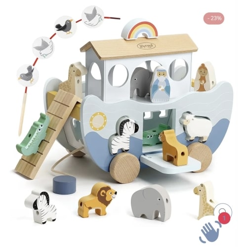 Wooden Noah's Ark Toy for Montessori Learning – Joyreal