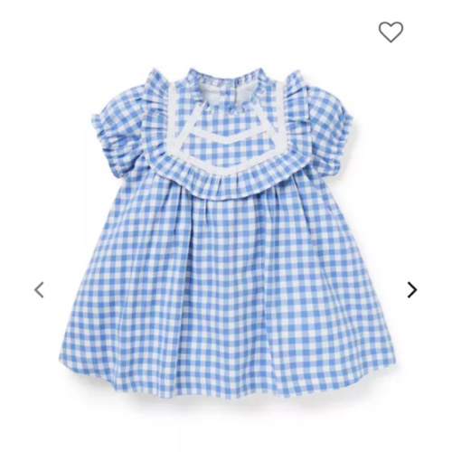 Baby Winter Blue Gingham Baby Gingham Ruffle Dress by Janie and Jack