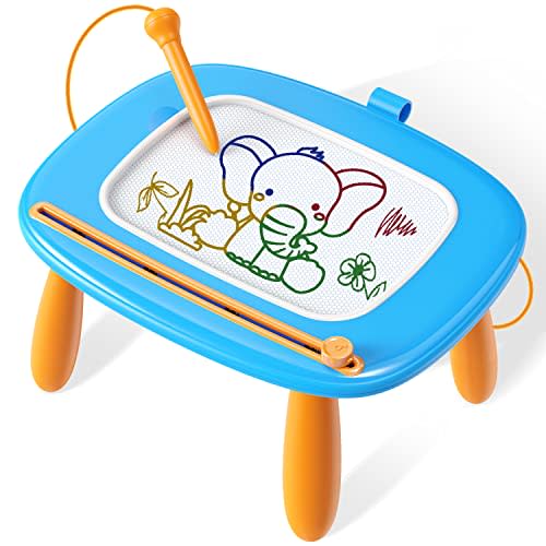 Seimome Toddlers Toys Ages 1-3, Magnetic Drawing Board, Doodle Board Pad Learning and Educational Toys for 18 Months Baby, 1-3 Yr Kids Birthday Gifts- Blue