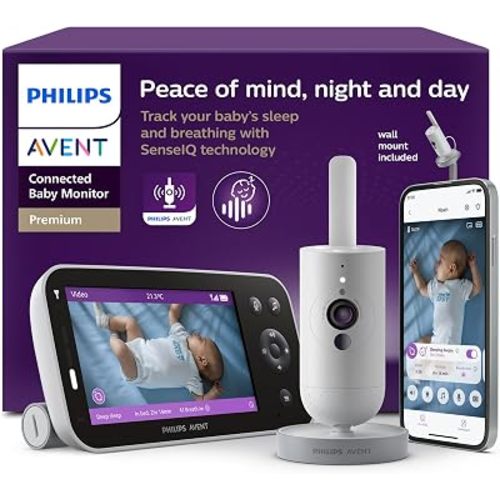 Philips Avent Premium Connected Baby Monitor, 1080p Camera, 5" HD Screen