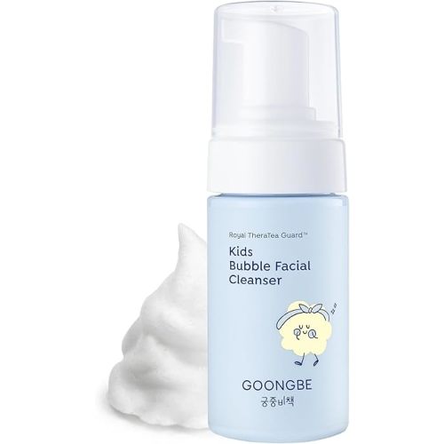 GOONGBE Kids Bubble Face Wash – Tear-Free Micellar Foam Cleanser for Sensitive Skin – Gentle Sunscreen Removal, Low pH with Panthenol & Cica – Pump Foam, Allergen-Free, 3.38 fl oz
