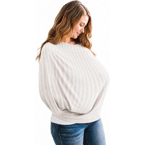Copper Pearl Nursing Cover for Breastfeeding – Multi-Use Baby Car Seat Cover, Stroller Cover & Breast Feeding Cover Up for Women, Stretchy Breathable High Quality Cover for Boy or Girl, Coastal