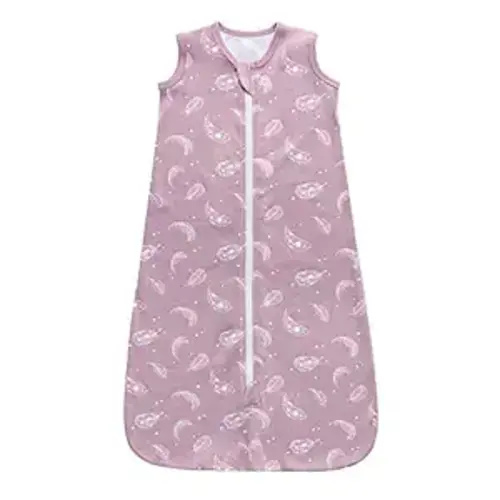 Owlivia Baby Sleep Sack Organic Cotton Sleeping Bag with 2-Way Zipper,100% Organic Cotton Wearable Blanket,Unisex Sleep Sack(Feather Mauve, 18-24 Months)