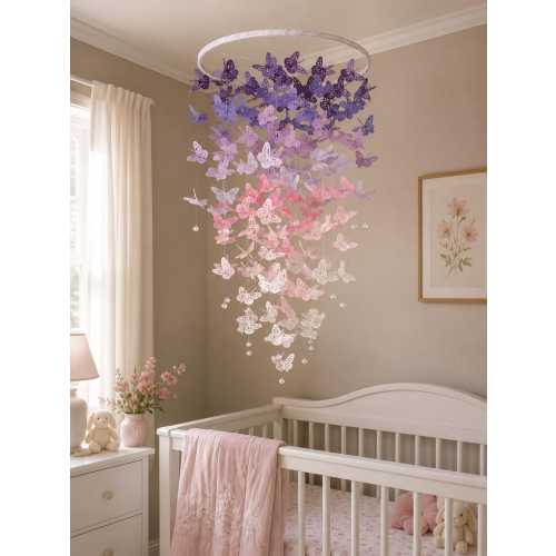 FULL BODIED Butterfly Mobile/Butterfly Crib Mobile/Purple/Pink Butterflies/Girl room/Baby shower/Nursery Decor/Nursery mobile/Baby nursery.