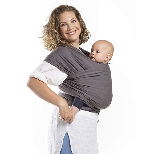 Boba Baby Wrap Carrier Newborn to Toddler - Stretchy Baby Wraps Carrier - Baby Sling - Hands-Free Baby Carrier Wrap - Baby Carrier Sling - Baby Carrier Newborn to Toddler 7-35 lbs (Organic Dark Grey)