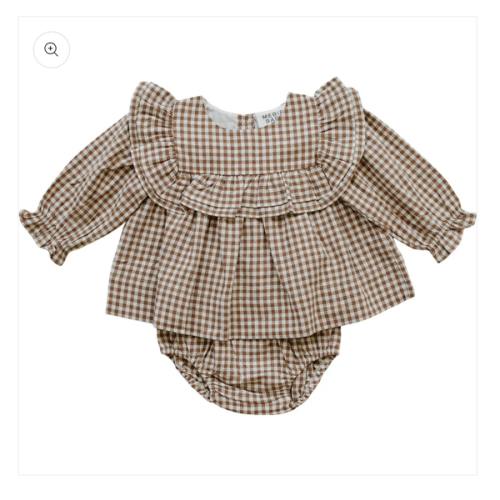 Gingham Ruffle Bloomer Set – Mebie Baby