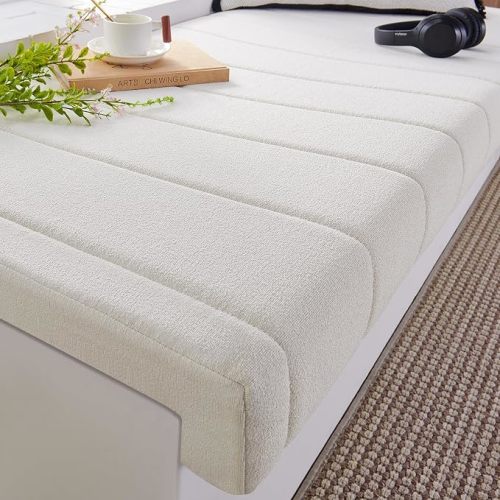 Custom Size Fireplace Baby Proof Proofing Plump Textured Comfy Customized Window Bench Seat Foam Cushion Hearth Pad Cover Edge Protector Bumper for Indoor Furniture, Splash-Proof, Non Slip Bottom