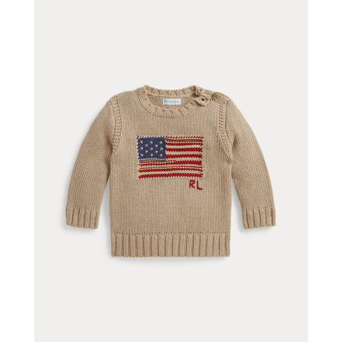 Contrast-Trim Iconic Flag Sweater