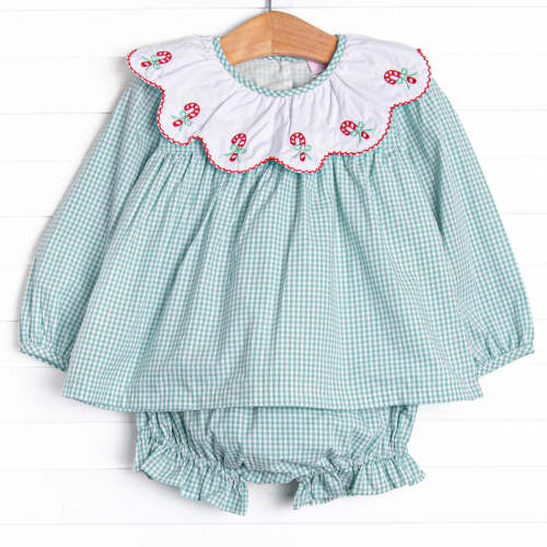 Sweet Sentiments Embroidered Diaper Set, Green – Stitchy Fish