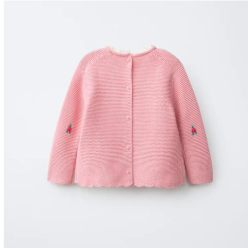 FLORAL EMBROIDERED AND LACE TRIM KNIT JUMPER - Light pink | ZARA United States