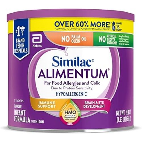 Similac Alimentum With 2'-FL HMO Hypoallergenic Infant Formula, for Food Allergies and Colic Due to Protein Sensitivity, Baby Formula Powder, 19.8-oz Value Can