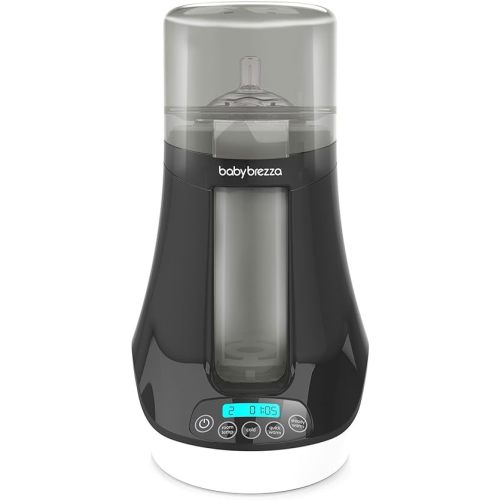 Baby Brezza Electric Baby Bottle Warmer, Breast Milk + Baby Food Warmer and Defroster - Universal Fits All Feeding Bottles:Glass, Plastic, Small, Large + Digital Display,Black and White