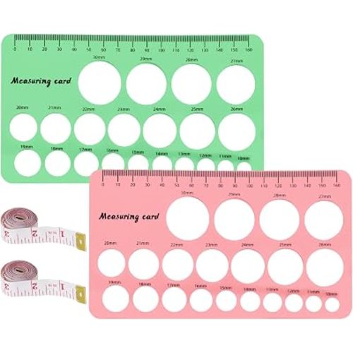 Nipple Ruler for Flange Sizing, 2 Set Soft Silicone Nipple Measuring Tool - Flange Size Ruler for Breast Pump, New Mothers Musthaves, 2-Color Measuring Ruler Pink & Green