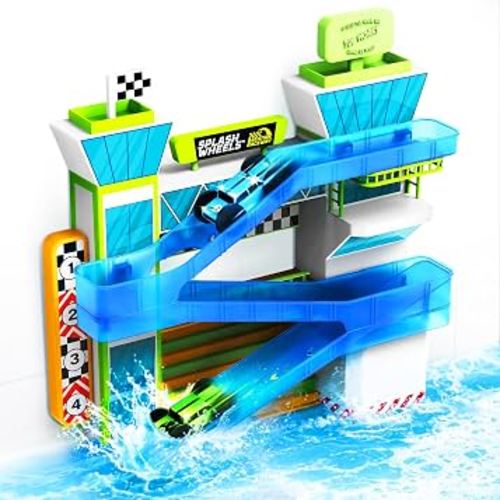 Amazon.com: Tub Works® Splash Wheels™ Bathtime Raceway Car Ramp Toddler Bath Toy | Race Car Track with 2 Water-Activated Light-Up Racers | Light Up Bath Toys Flash & Change Colors | Engaging Bathtub Toys for Kids : Toys & Games